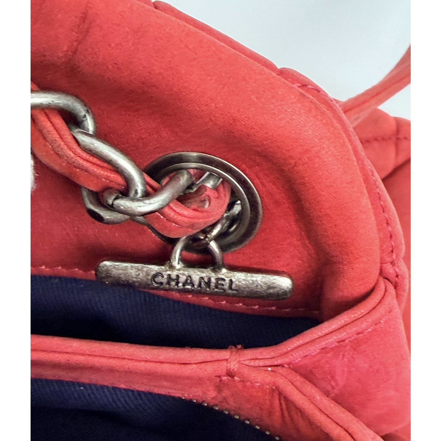 Chanel Just Mademoiselle Large Bowling Bag in Pink Quilted Nubuck Leather