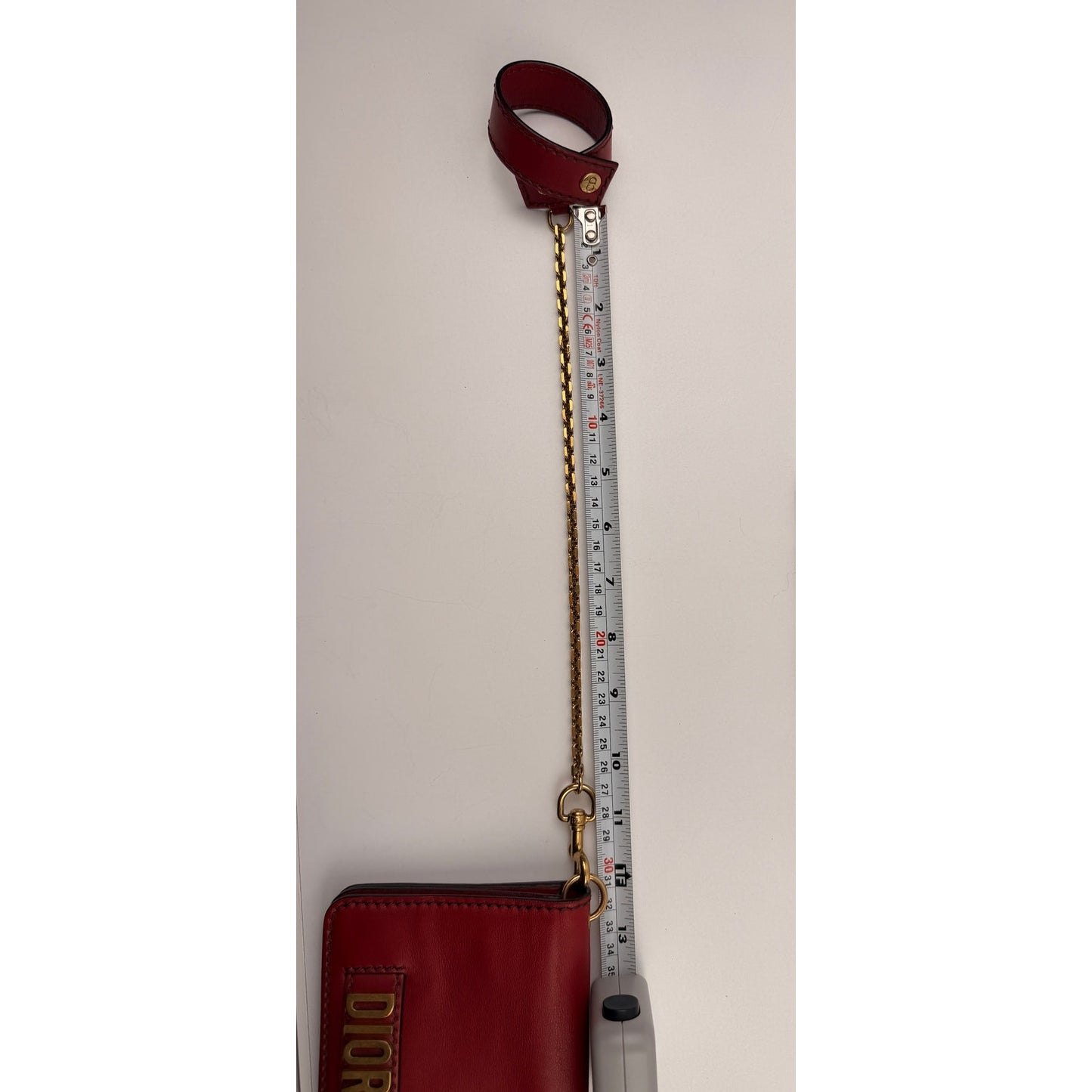 Dior Dioramour Red Clutch with Chained Wristlet