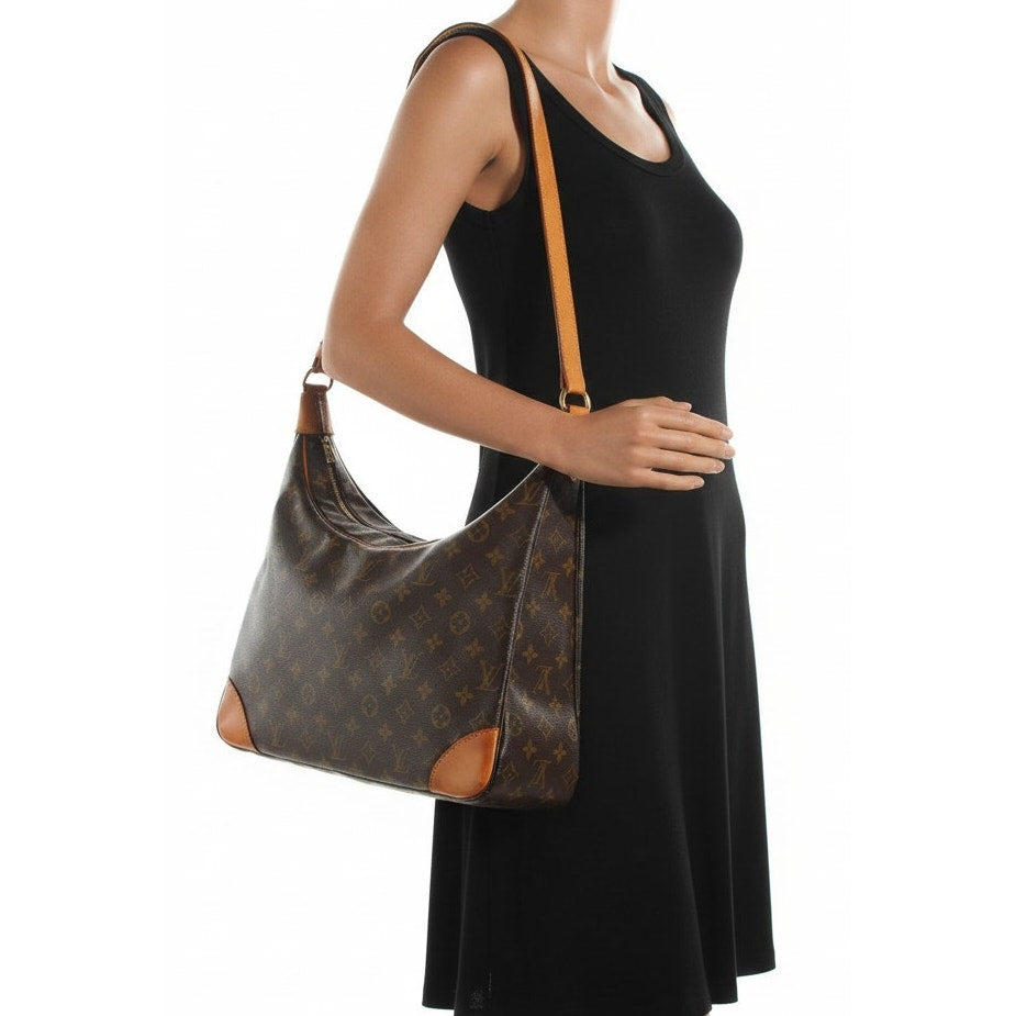 Louis Vuitton Monogram Boulogne 35 Shoulder Bag Brown