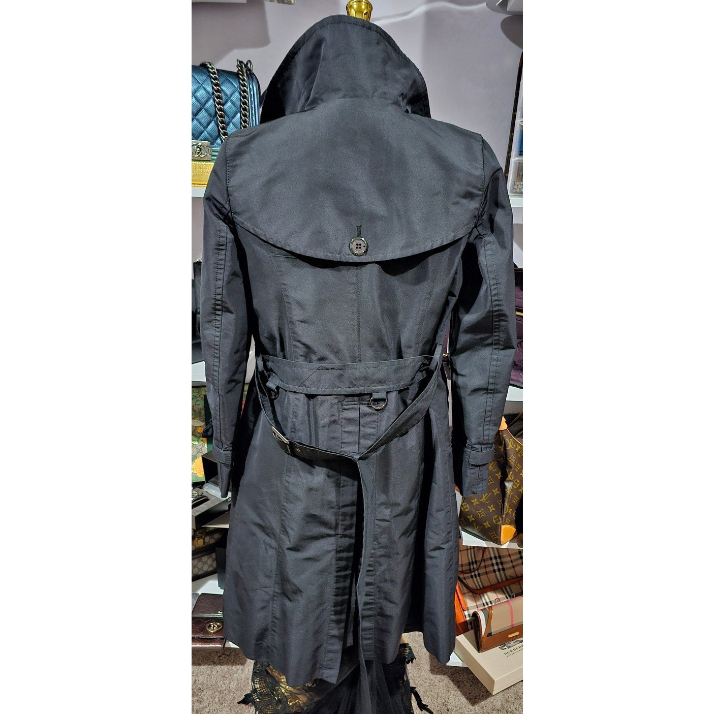 Burberry Belted Trench Coat with Nova Check Lining & Detachable Vest