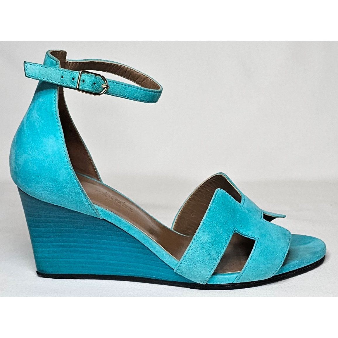 Hermès Legend Turquoise Suede Sandals