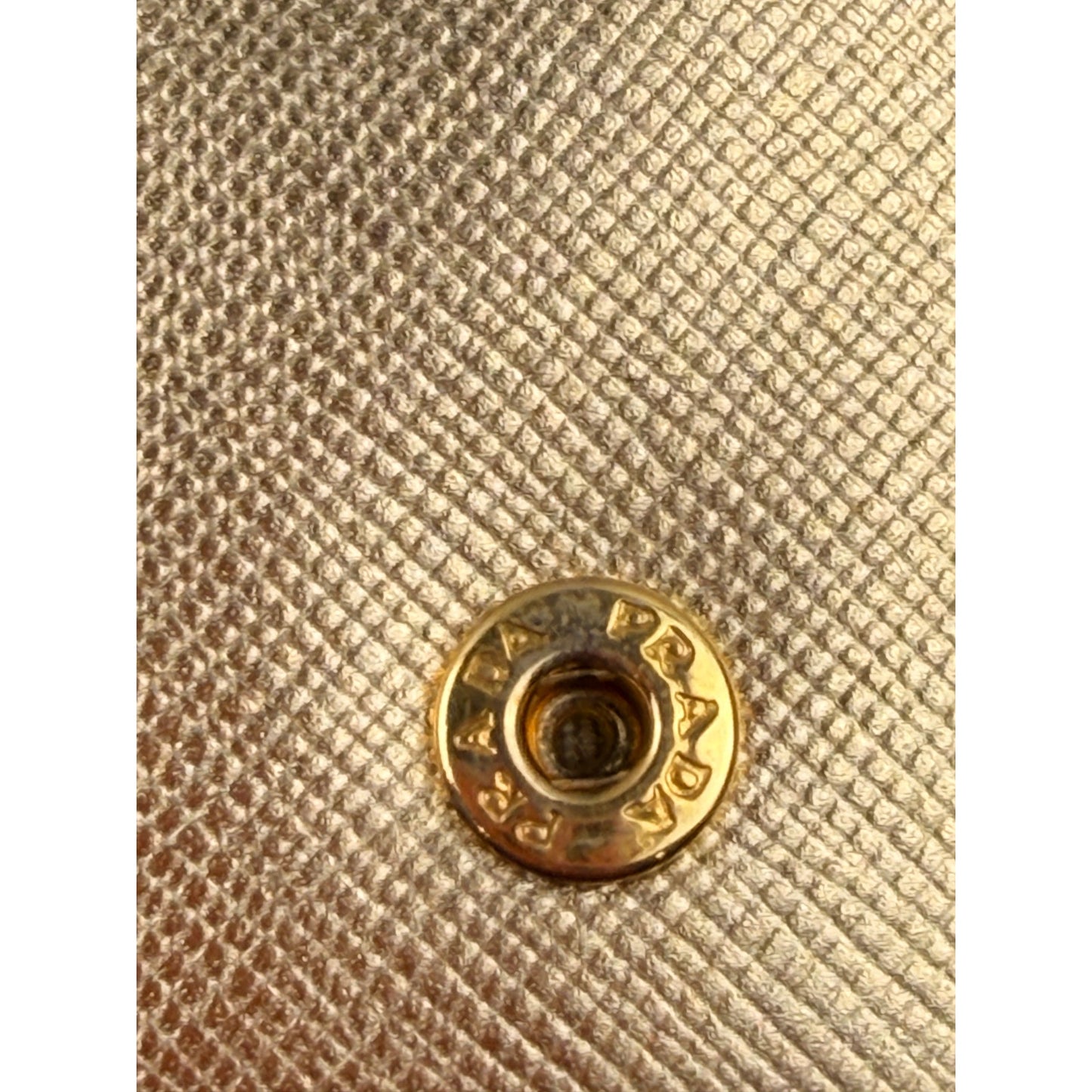 Prada Saffiano Metallic Leather Continental Wallet in gold