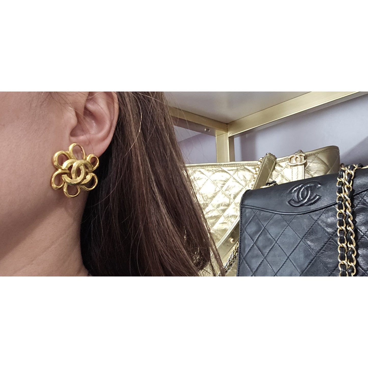 CHANEL Pre-Owned 1996 CC Flower clip-on earrings