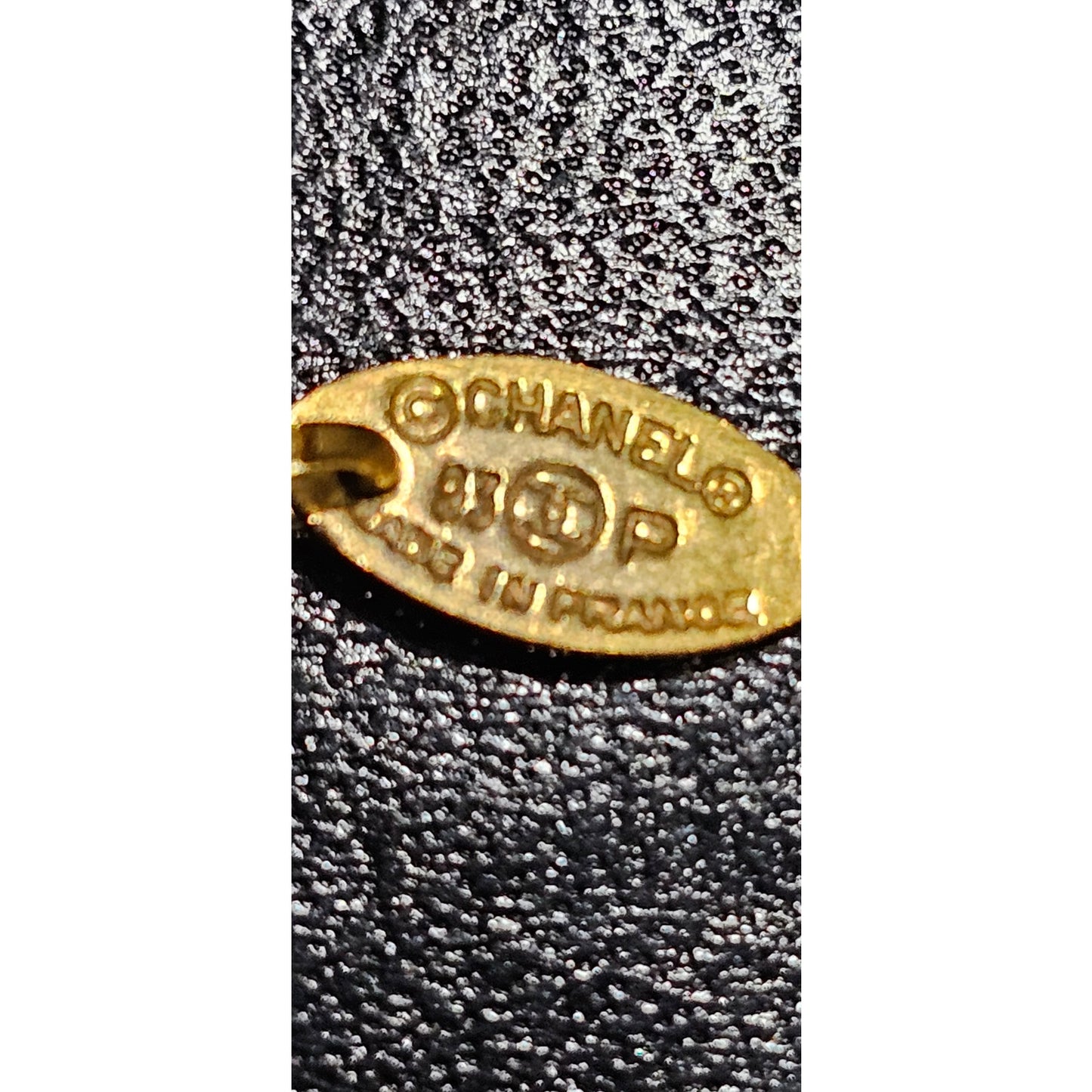 CHANEL CC Vintage 24K Necklace Rhombus Logo Gold 93P