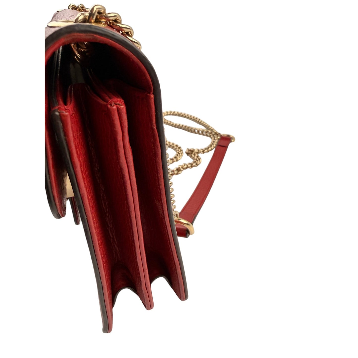Gucci Interlocking G Leather Shoulder Bag Red