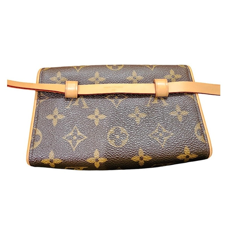 Louis Vuitton Pochette Florentine Monogram (With Snap Leather Belt) Brown XS