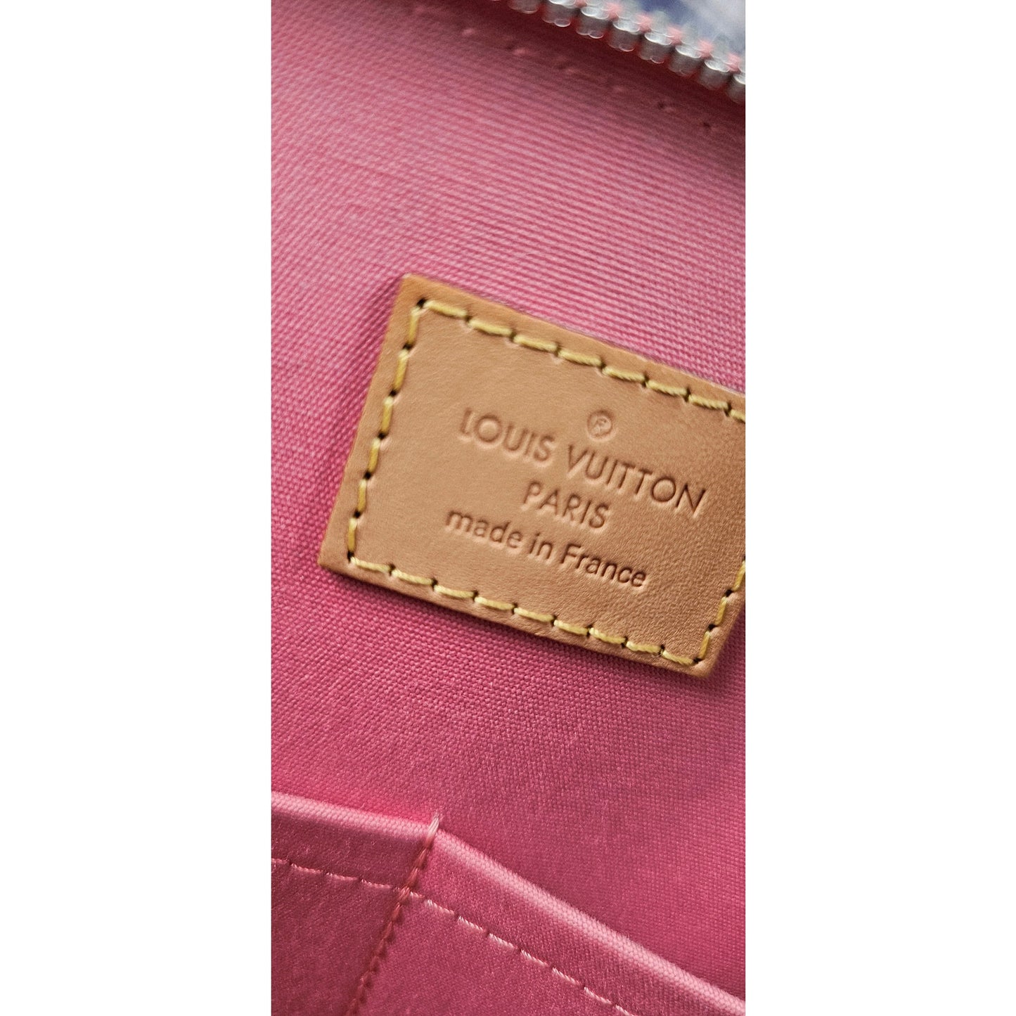 Louis Vuitton Rose Litchi Monogram Vernis Alma PM Bag