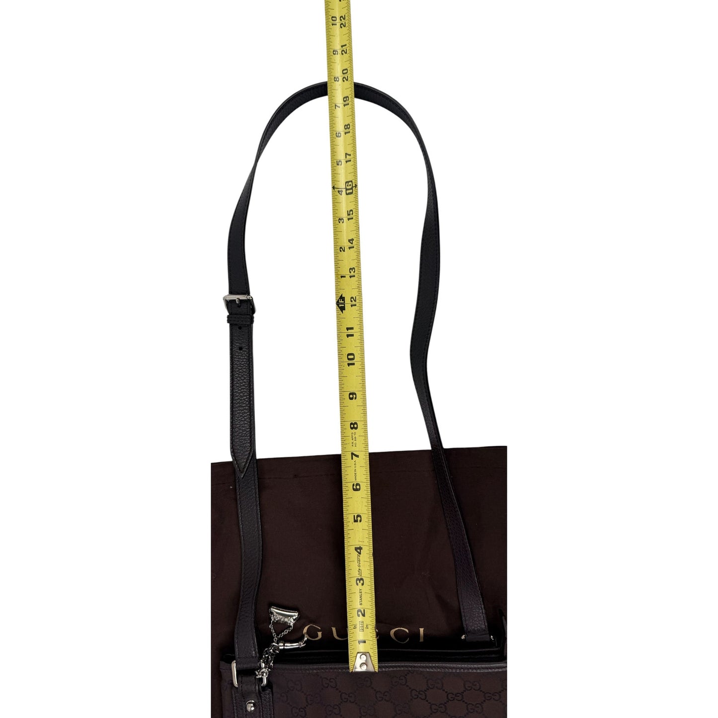 Gucci Monogram Jolicoeur Charm Messenger Crossbody brown bag