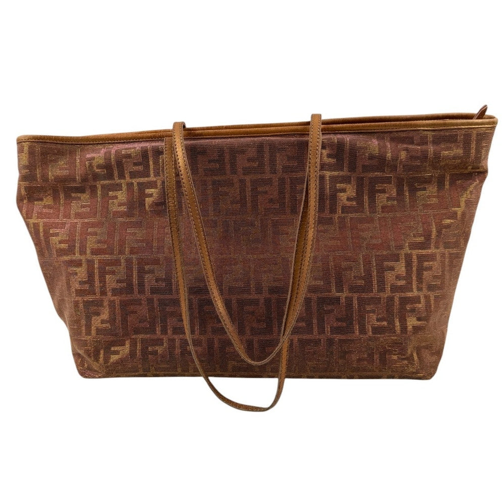 FENDI Metallic Lurex Zucca Roll Shopping Tote
